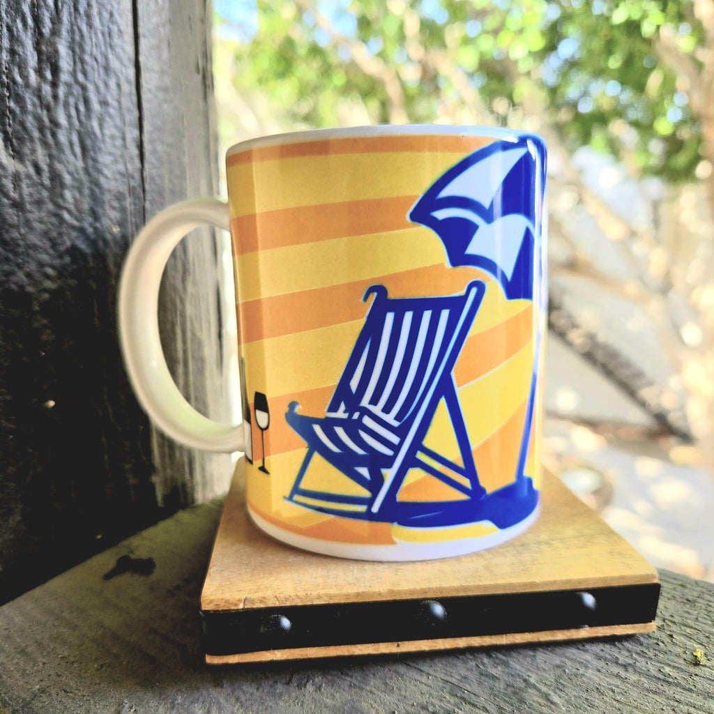 Sipping on Sunshine Ceramic Coffee Mug, Coffee Quips Design - Coffee Quips Custom Drinkware