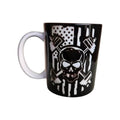 Skull & Weights Ceramic Coffee Mug, Patriotic Fitness Gift - Coffee Quips Custom Drinkware
