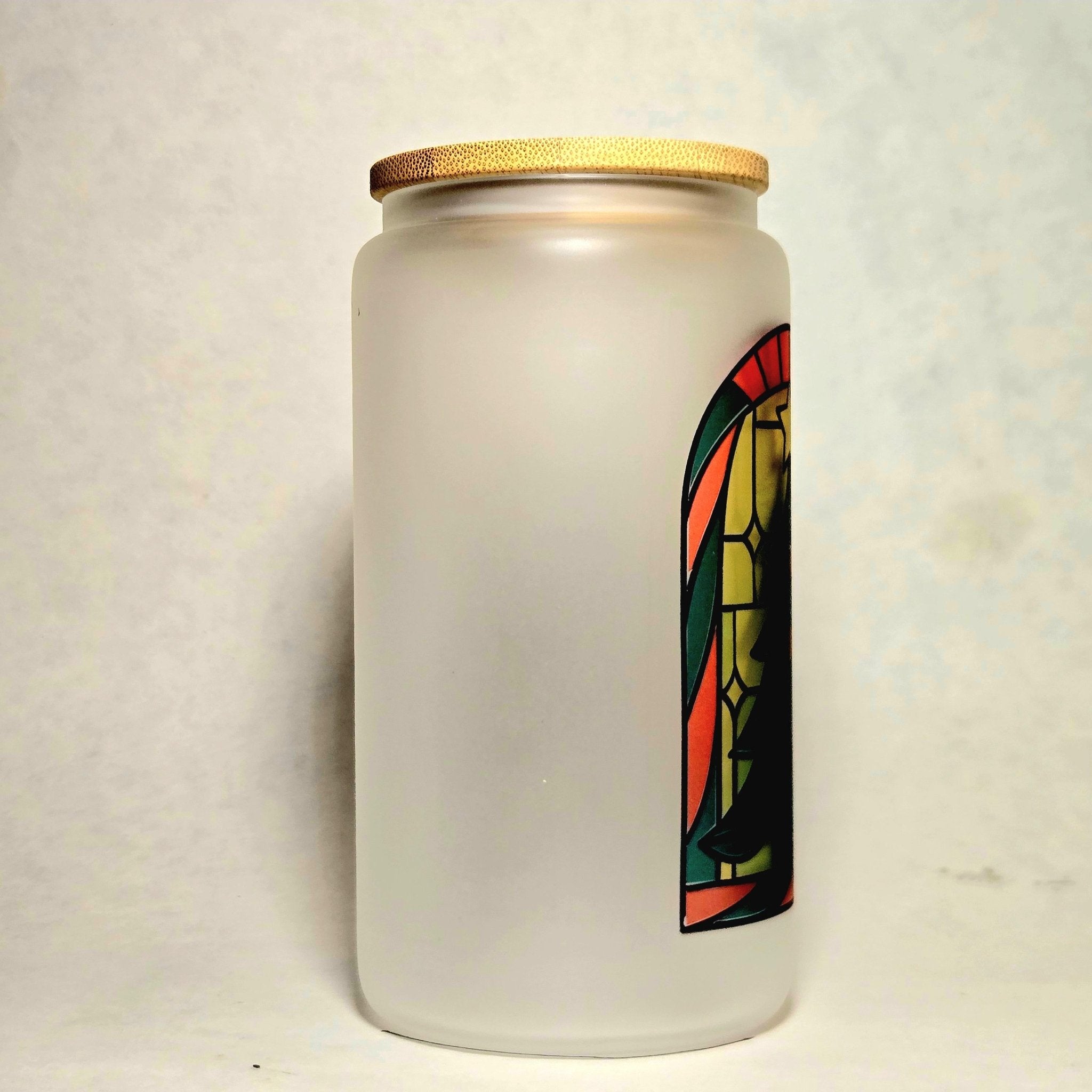 Stained Glass Christmas Tree window glass tumbler - Coffee Quips Custom Drinkware