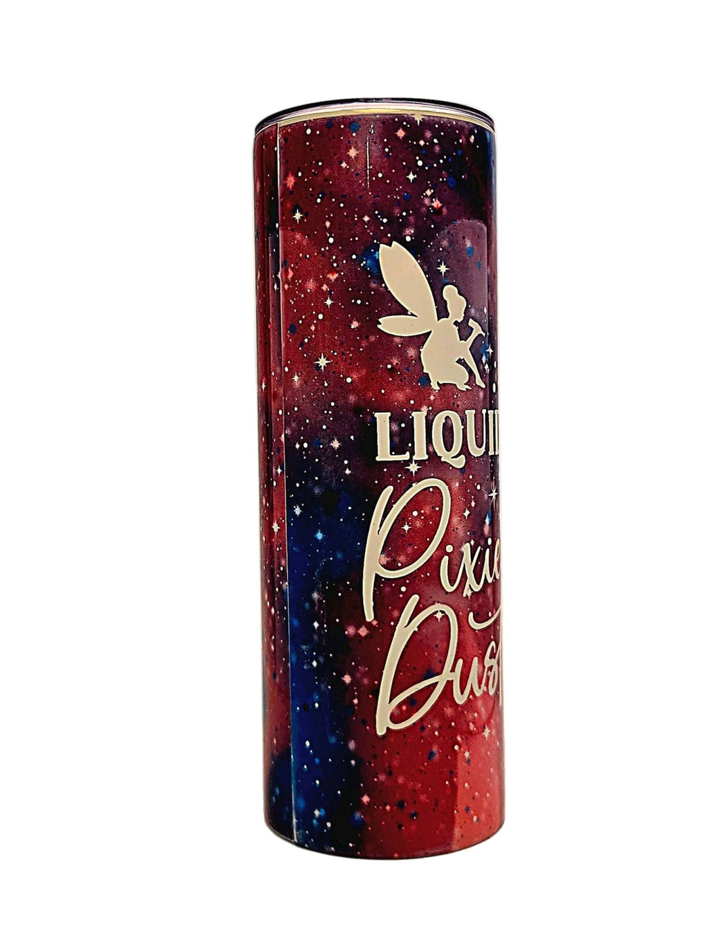 Stainless insulated straight side 20oz Liquid Pixie Dust tumbler with push on BPA free Lid - Coffee Quips Custom Drinkware