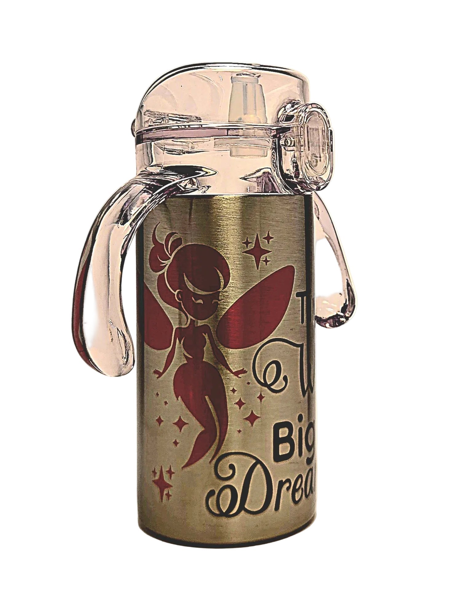 Stainless Steel Toddler Insulated Tumbler, 12oz Sippy Cup Tiny Wings Big Dreams with two bpa free lids - Coffee Quips Custom Drinkware