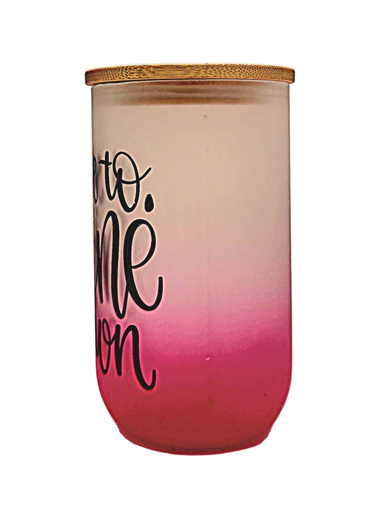 Stemless Wine Glass 18oz Pink Ombre Matte finish Time to Wine Down fun quote - Coffee Quips Custom Drinkware