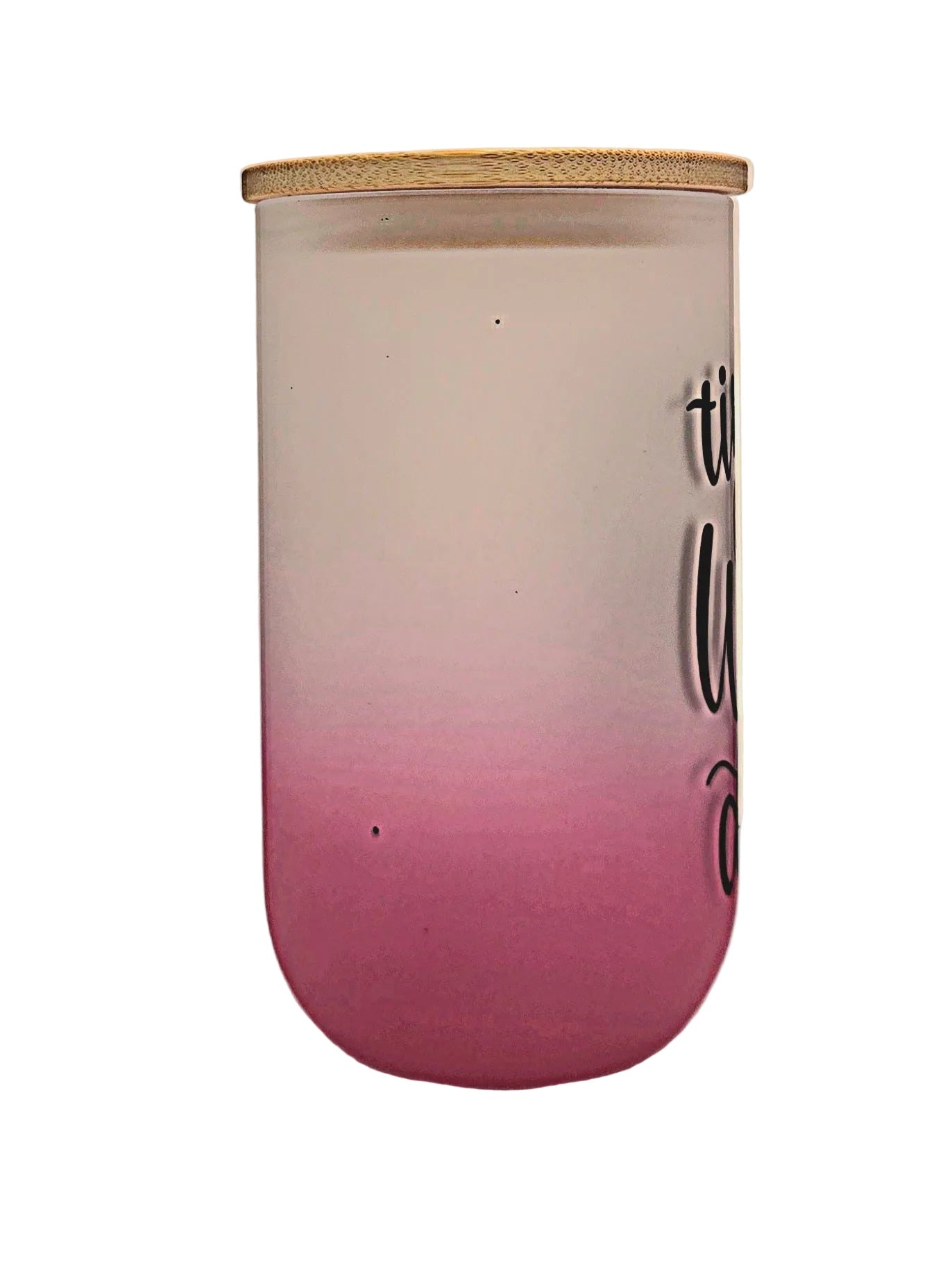 Stemless Wine Glass 18oz Pink Ombre Matte finish Time to Wine Down fun quote - Coffee Quips Custom Drinkware