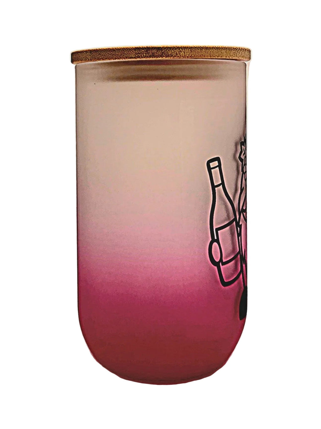 Stemless Wine Glass 18oz Pink Ombre Matte finish Wine Gnome - Coffee Quips Custom Drinkware