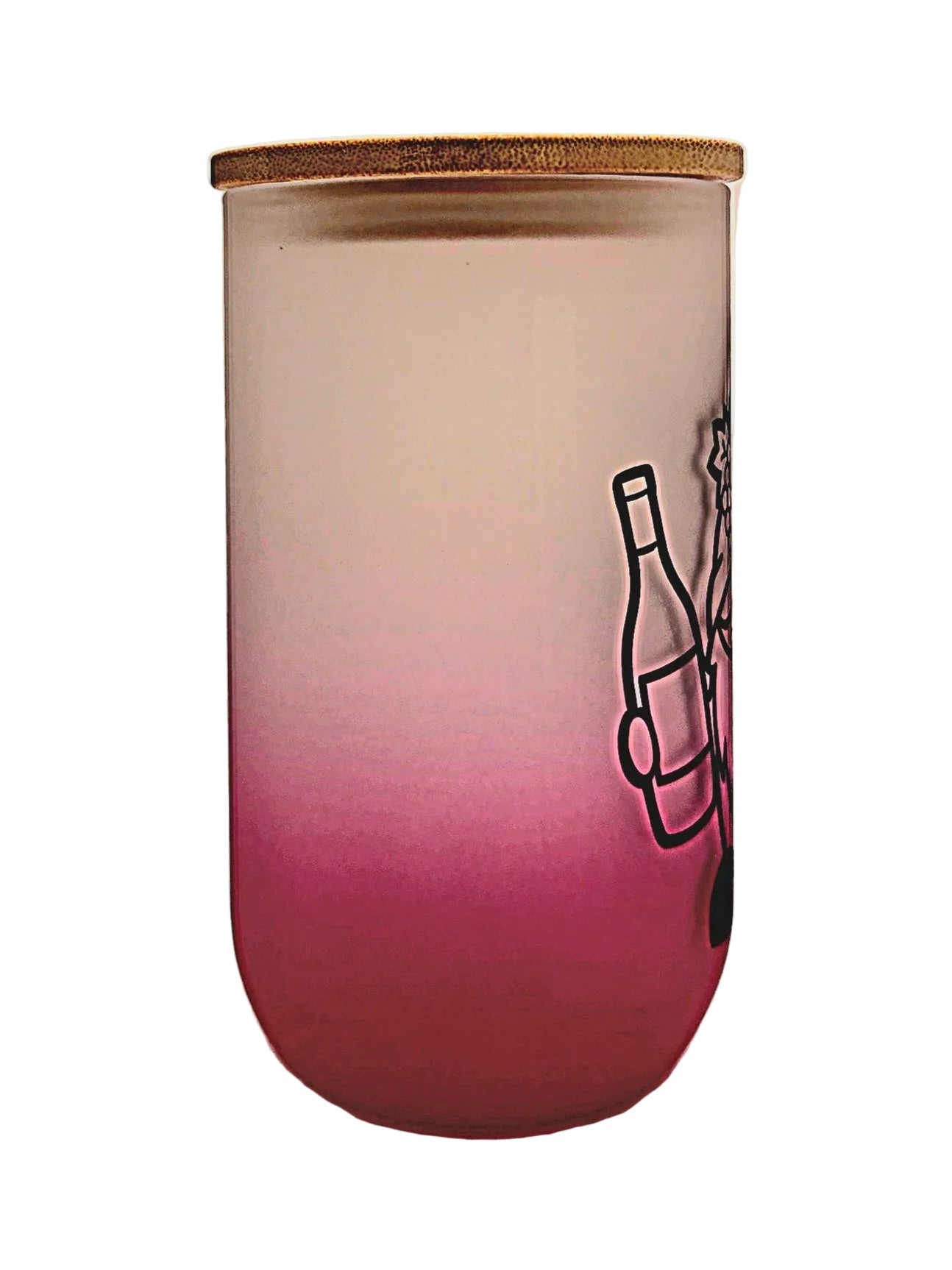 Stemless Wine Glass 18oz Pink Ombre Matte finish Wine Gnome - Coffee Quips Custom Drinkware