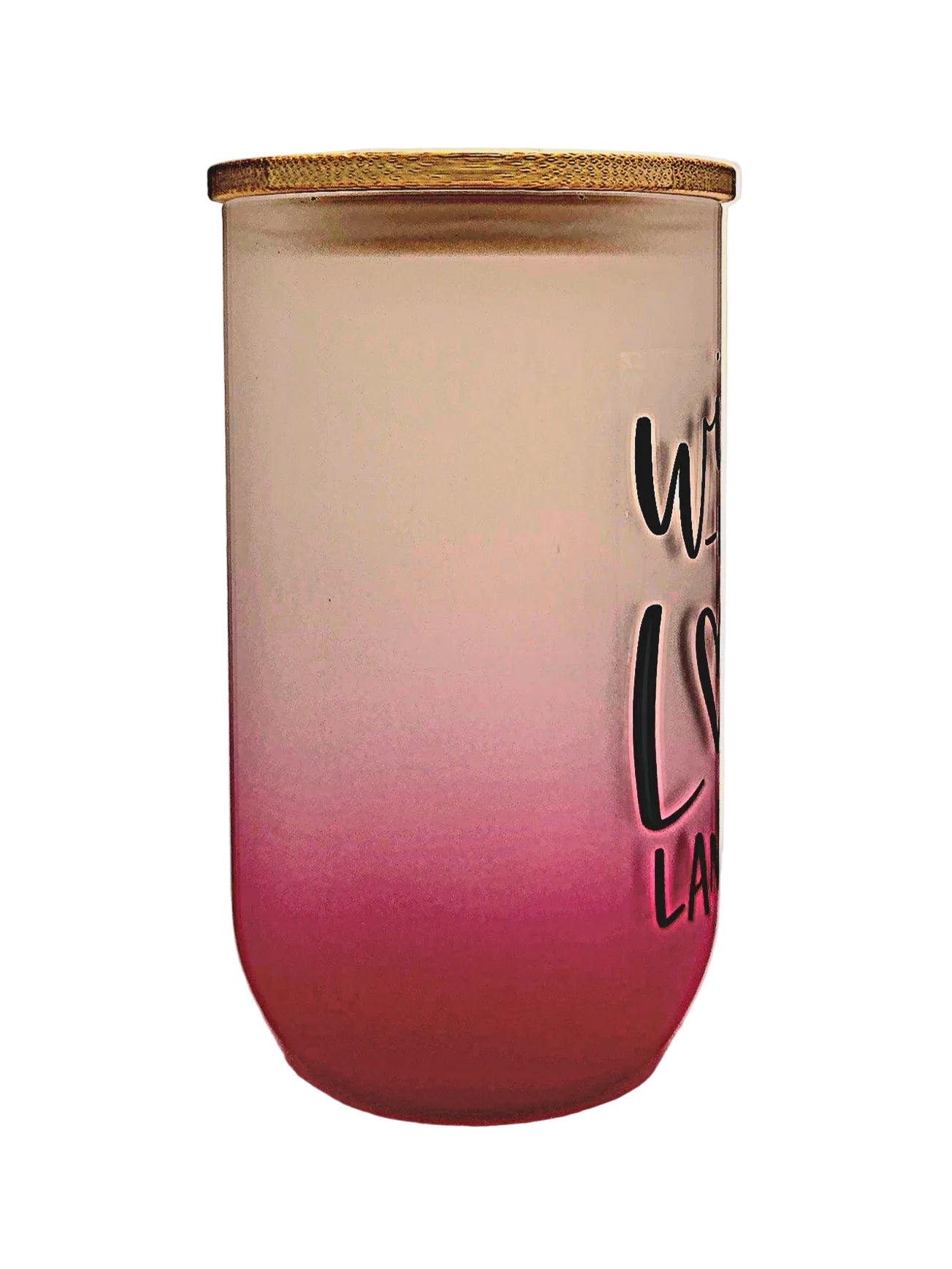 Stemless Wine Glass 18oz Pink Ombre Matte finish Wine is my Love Language fun quote - Coffee Quips Custom Drinkware