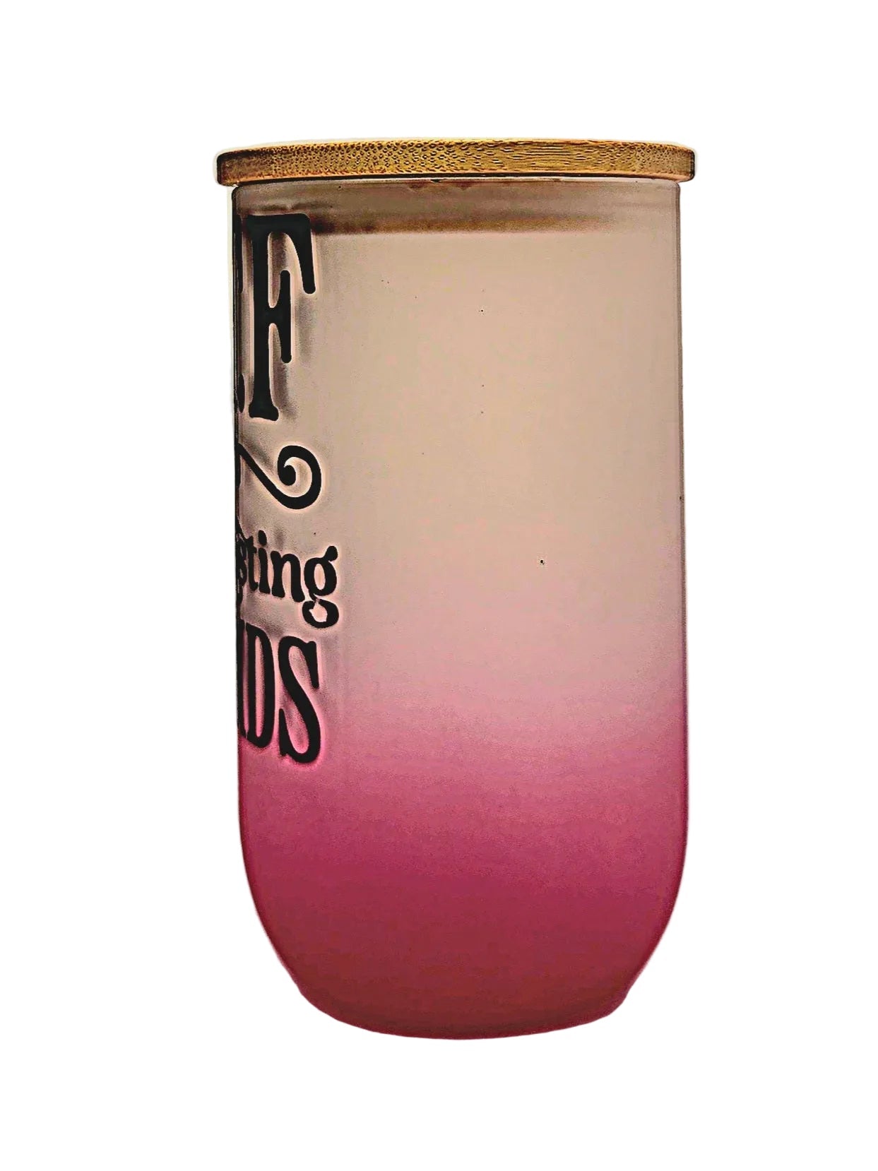 Stemless Wine Glass 18oz Pink Ombre Matte finish Wine Tasting Friends fun quote - Coffee Quips Custom Drinkware