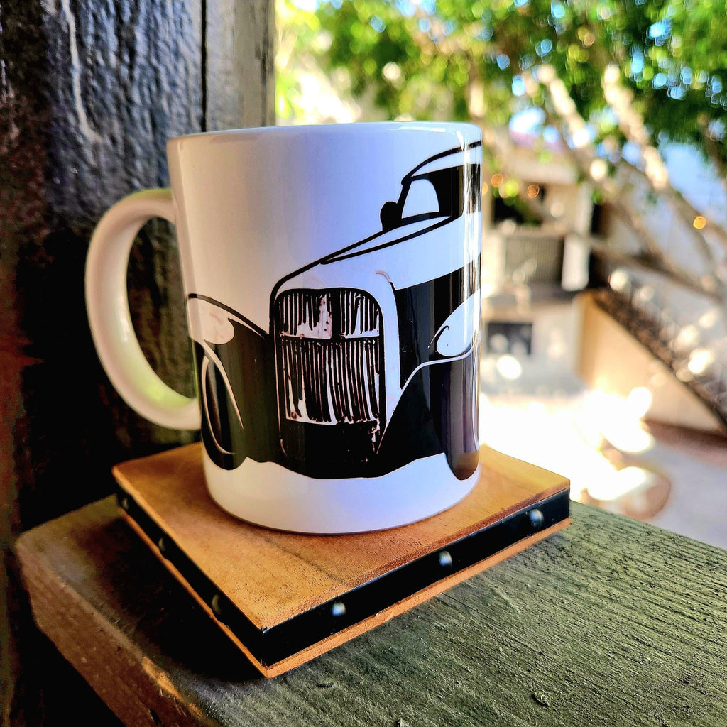 Street Rod Hotrod Ceramic Coffee Mug, American Muscle Car - Coffee Quips Custom Drinkware