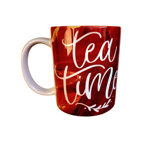 Tea Time Ceramic Mug - Relax Reflect Enjoy - Coffee Quips Custom Drinkware