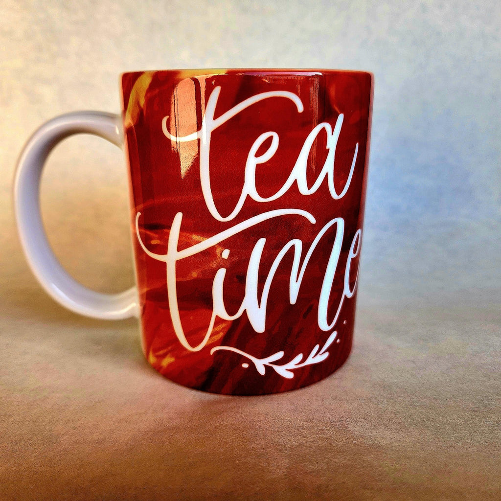 Tea Time Ceramic Mug - Relax Reflect Enjoy - Coffee Quips Custom Drinkware