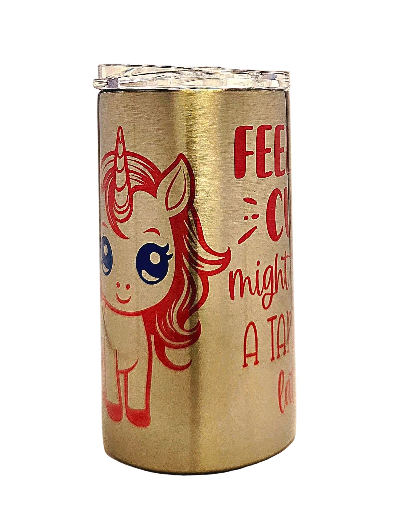 Toddler Unicorn Tumbler: Pink 12oz Stainless Steel Cup - Coffee Quips Custom Drinkware