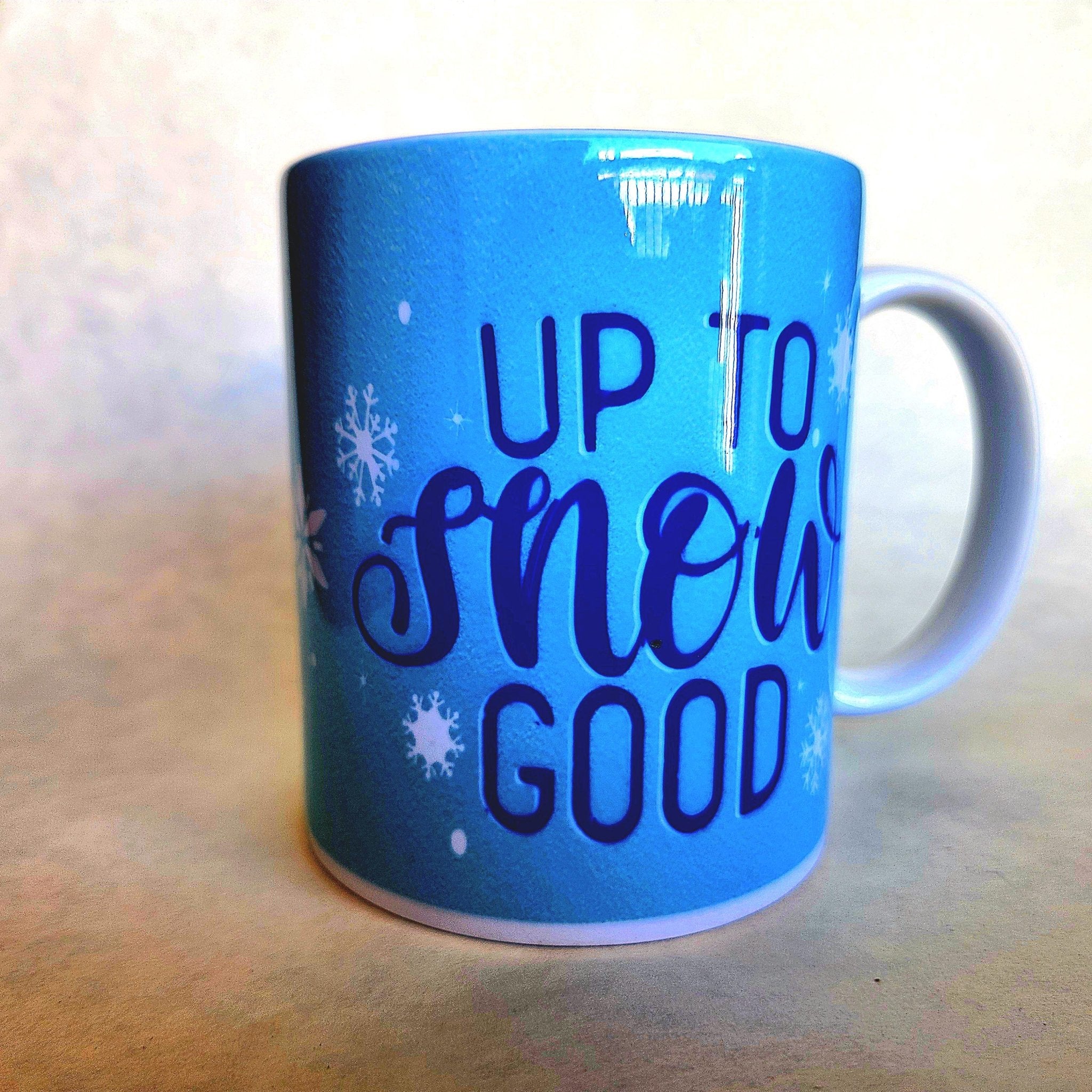 Up To Snow Good Ceramic Coffee Mug - Naughty List Gift - Coffee Quips Custom Drinkware