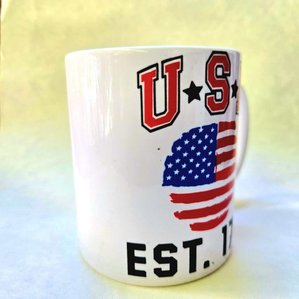 USA Pride Ceramic Coffee Mug: Crafted American Design - Coffee Quips Custom Drinkware