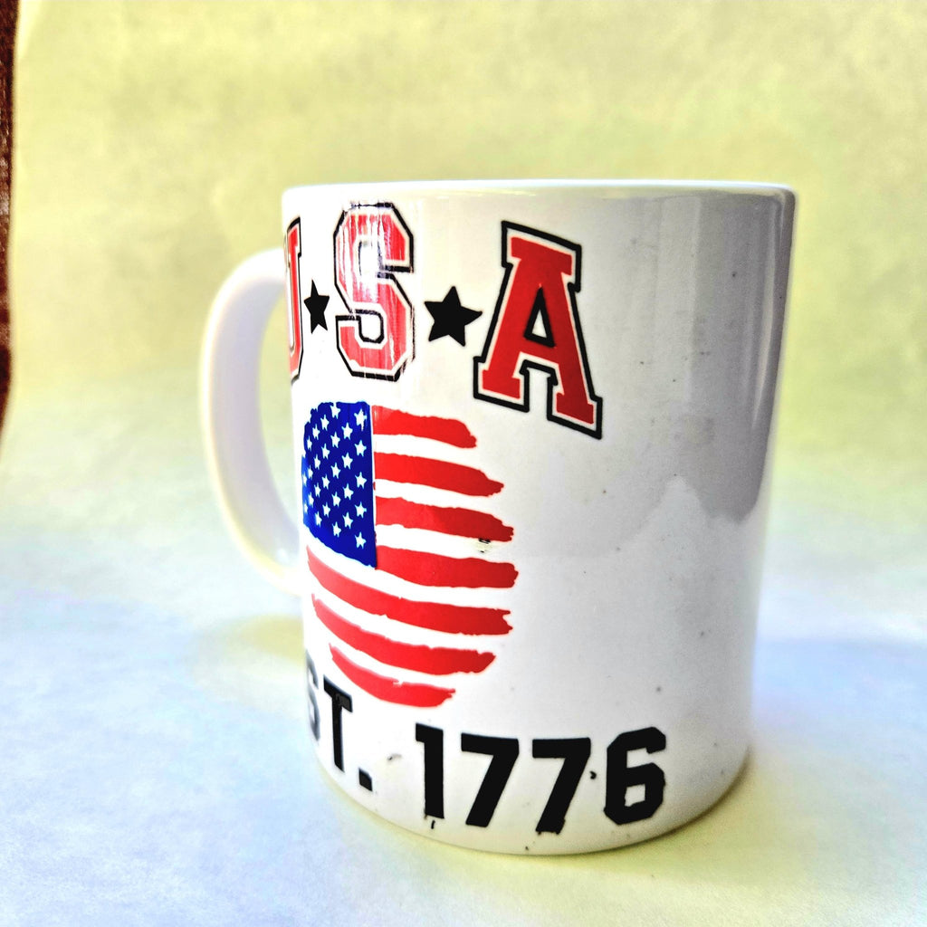 USA Pride Ceramic Coffee Mug: Crafted American Design - Coffee Quips Custom Drinkware