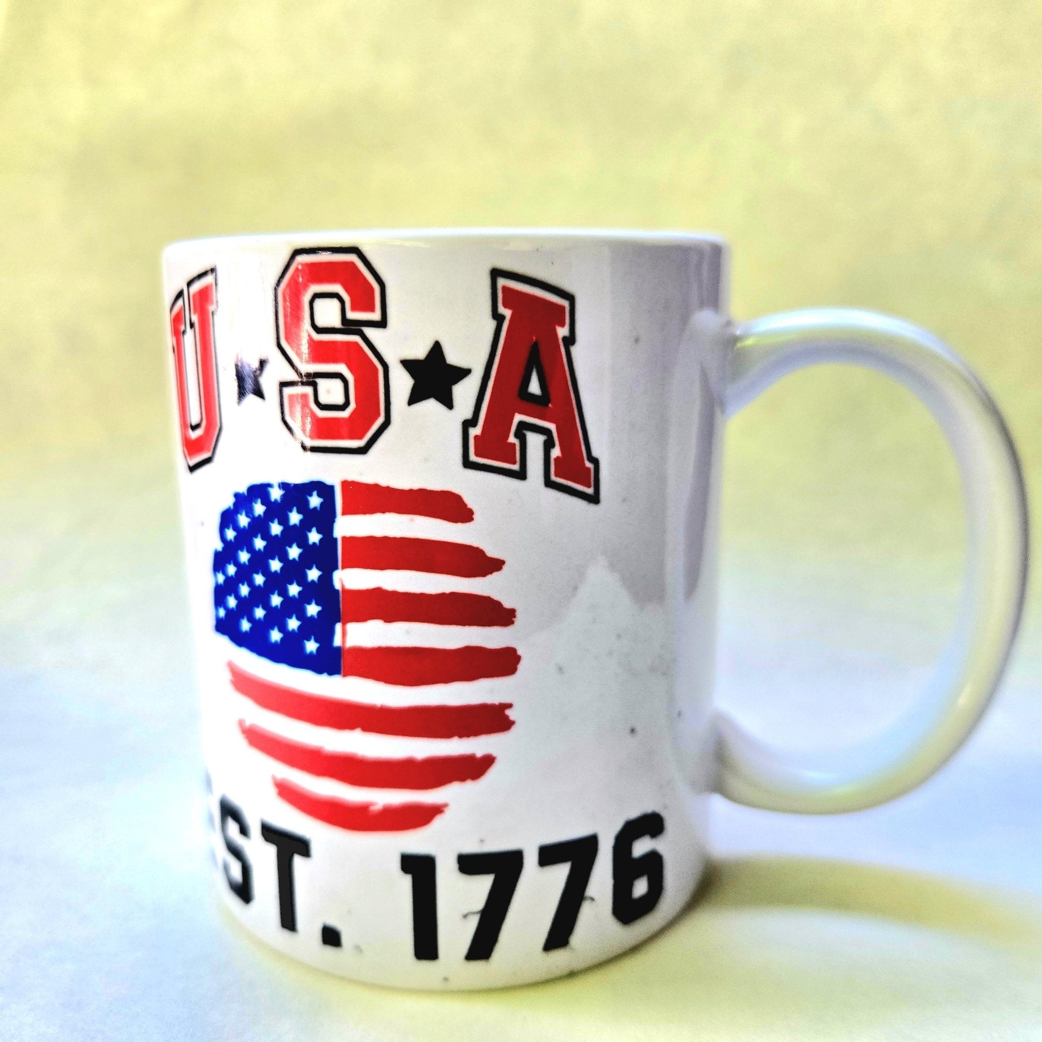 USA Pride Ceramic Coffee Mug: Crafted American Design - Coffee Quips Custom Drinkware