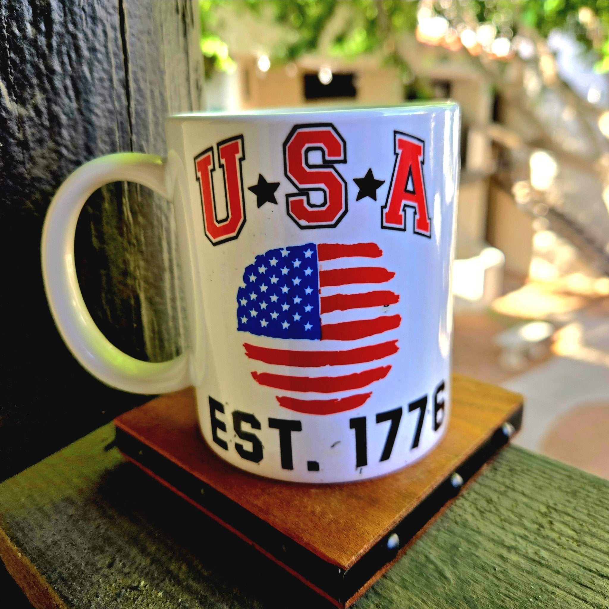 USA Pride Ceramic Coffee Mug: Crafted American Design - Coffee Quips Custom Drinkware