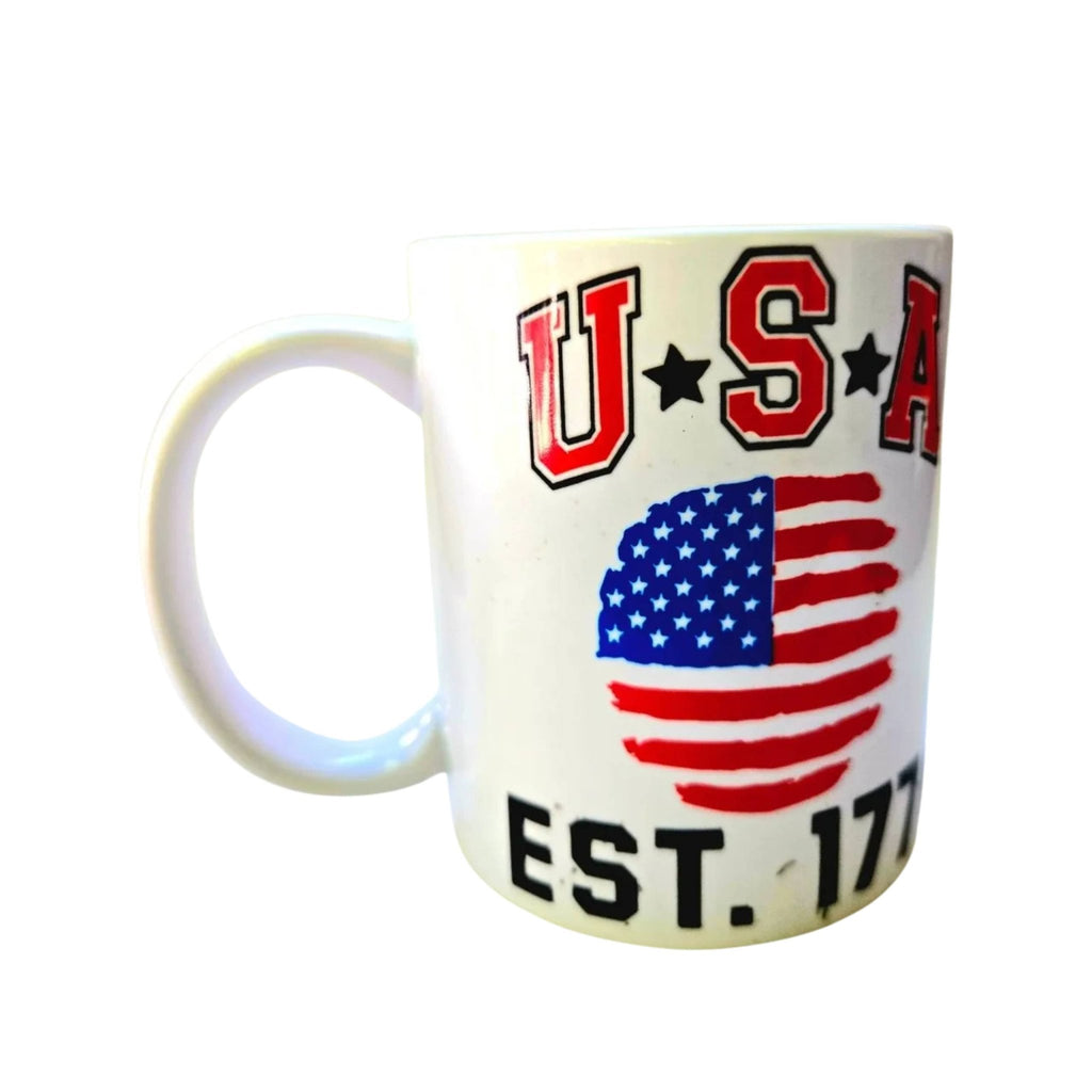 USA Pride Ceramic Coffee Mug: Crafted American Design - Coffee Quips Custom Drinkware