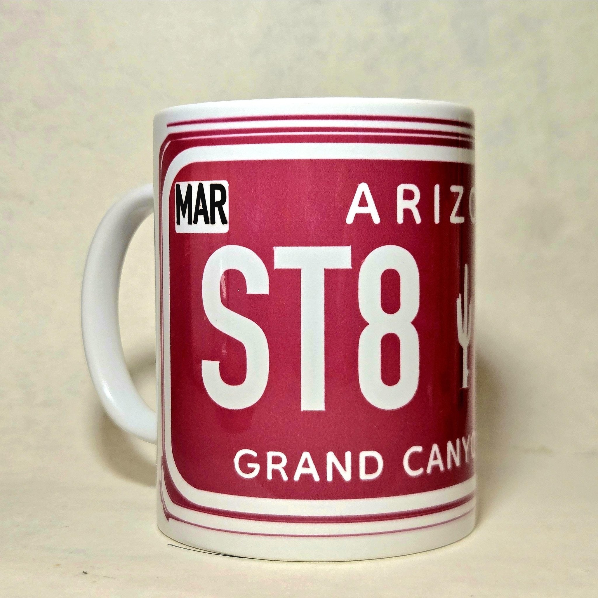 Vintage Arizona plate Souvenir Ceramic Coffee Mug - 15oz High Capacity - Coffee Quips Custom Drinkware