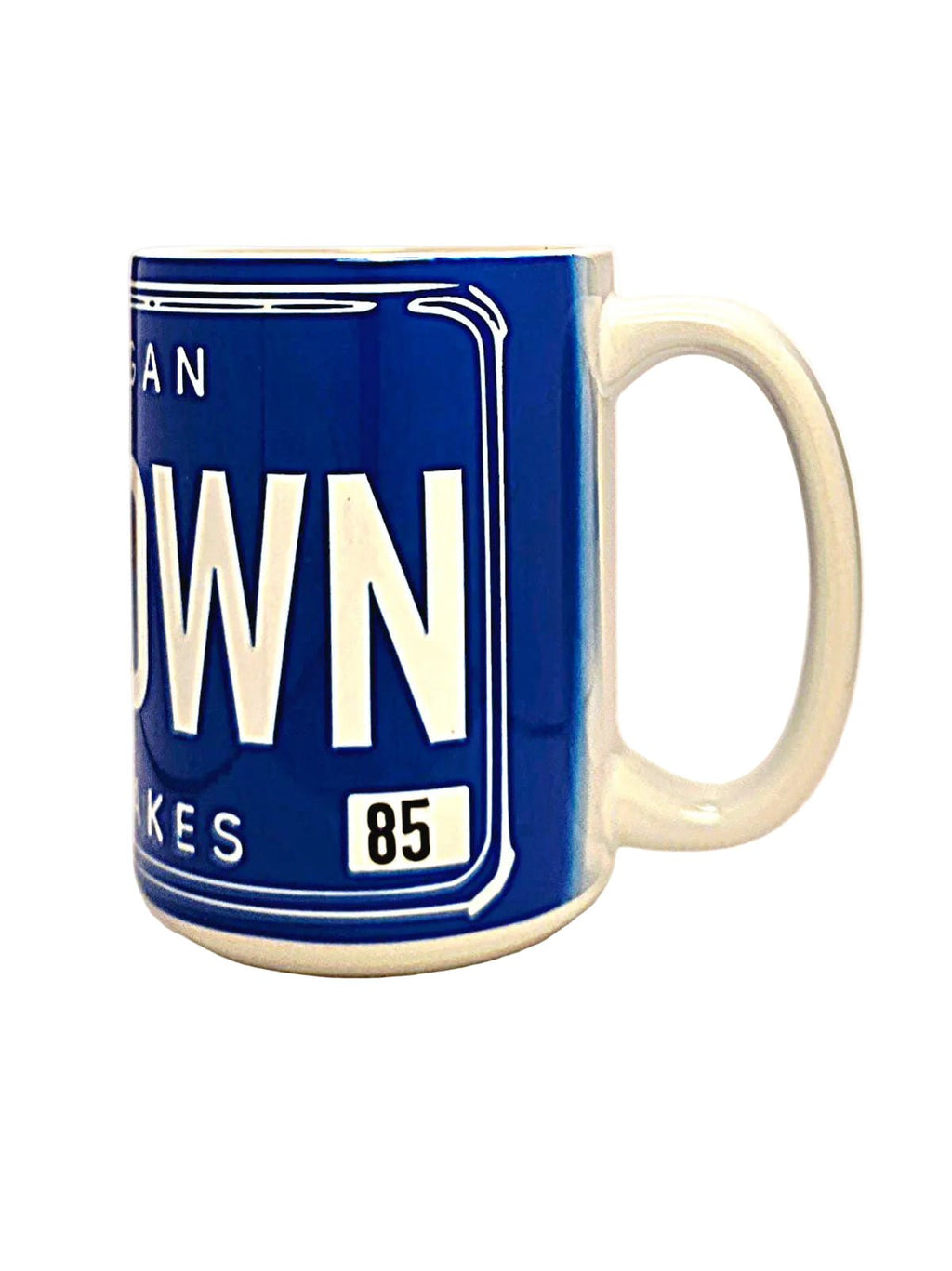 Vintage Michigan License Plate Souvenir Ceramic Coffee Mug - Large 15oz - Coffee Quips Custom Drinkware