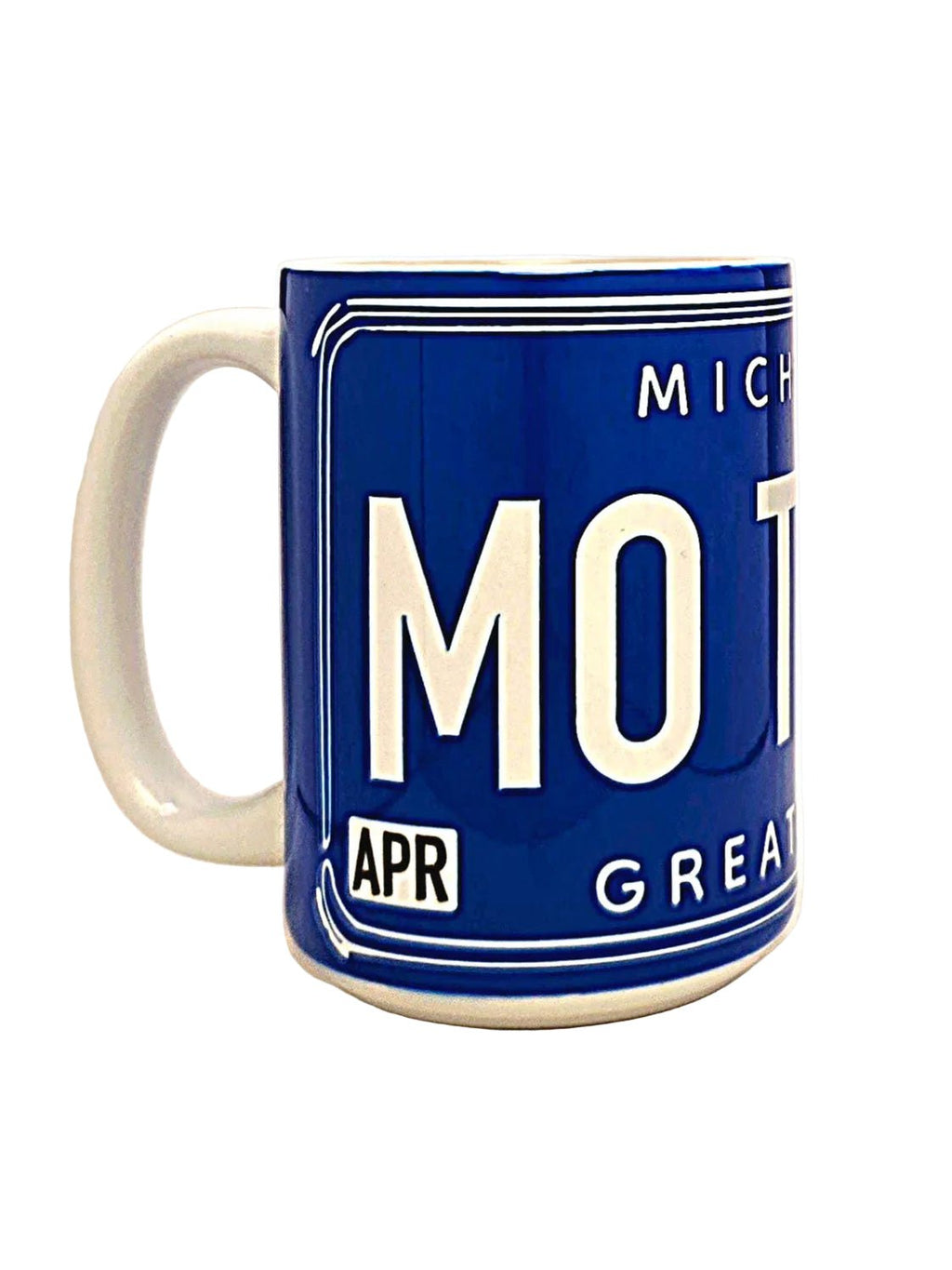 Vintage Michigan License Plate Souvenir Ceramic Coffee Mug - Large 15oz - Coffee Quips Custom Drinkware