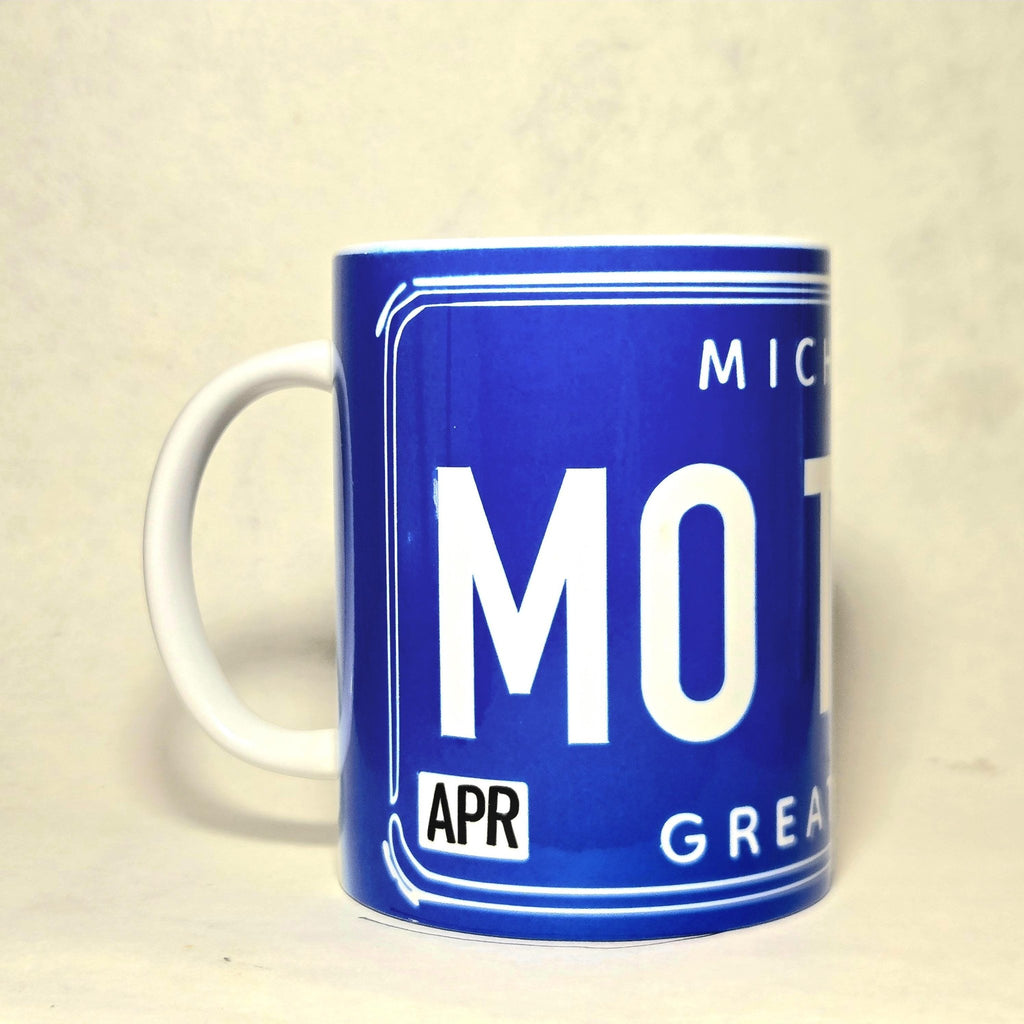 Vintage Michigan License Plate Souvenir Ceramic Coffee Mug - Large Capacity 15oz - Coffee Quips Custom Drinkware