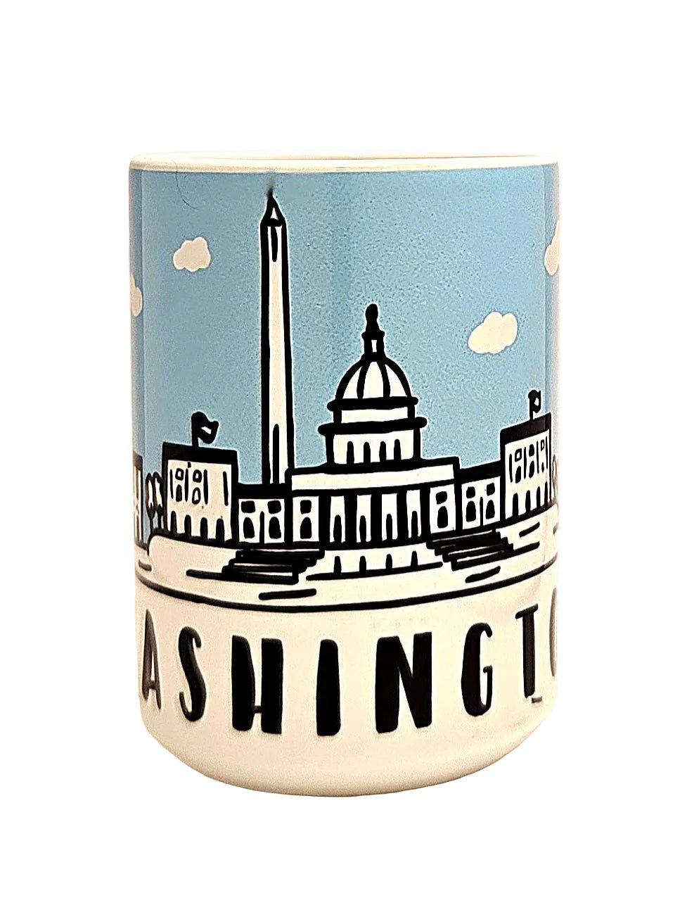 Washington DC Souvenir Monuments Skyline - 15oz Ceramic Coffee Mug - Coffee Quips Custom Drinkware
