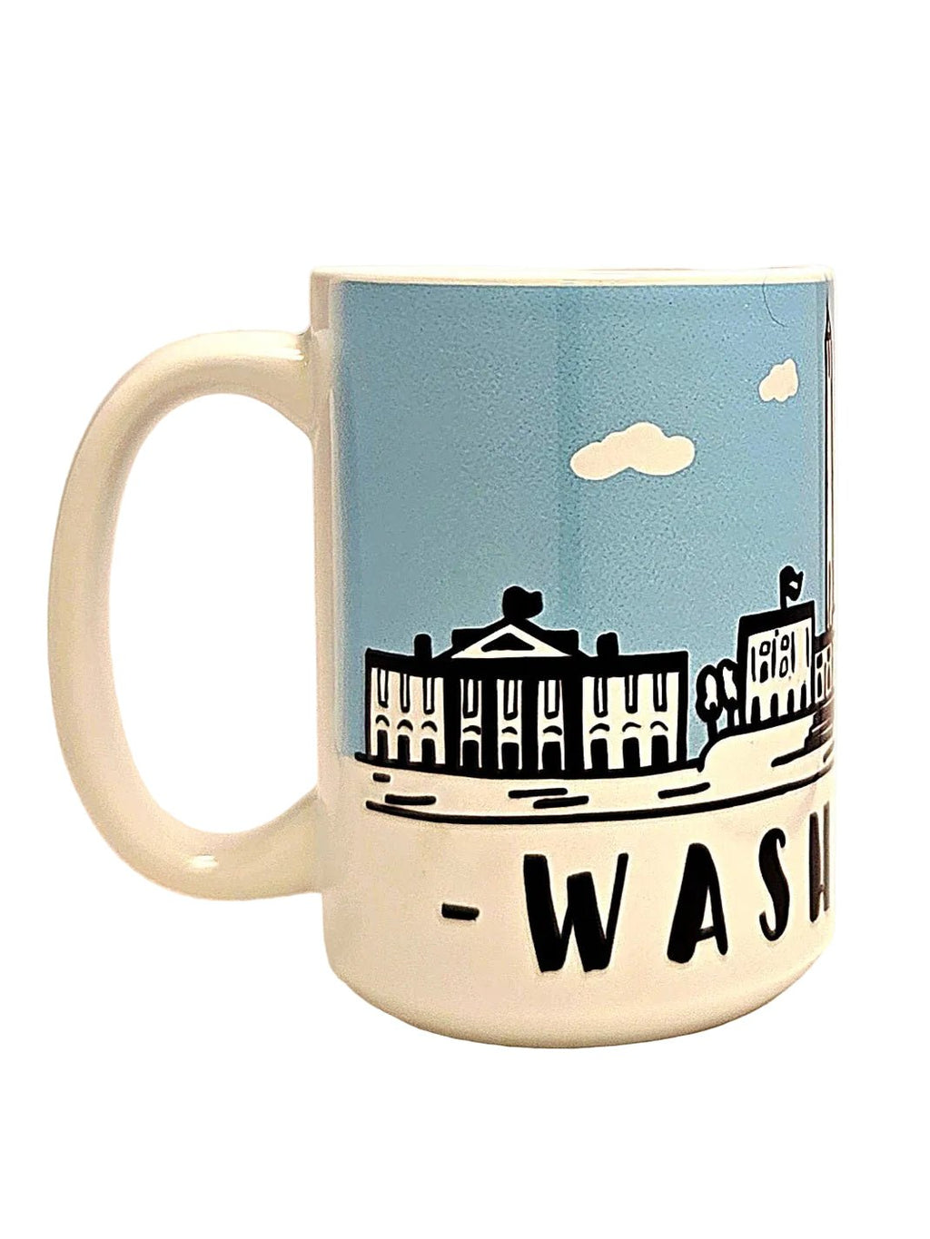 Washington DC Souvenir Monuments Skyline - 15oz Ceramic Coffee Mug - Coffee Quips Custom Drinkware