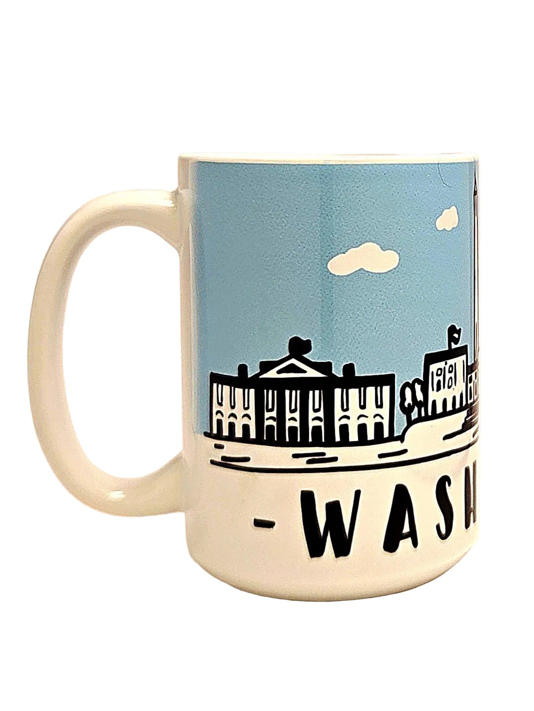 Washington DC Souvenir Monuments Skyline - 15oz Ceramic Coffee Mug - Coffee Quips Custom Drinkware