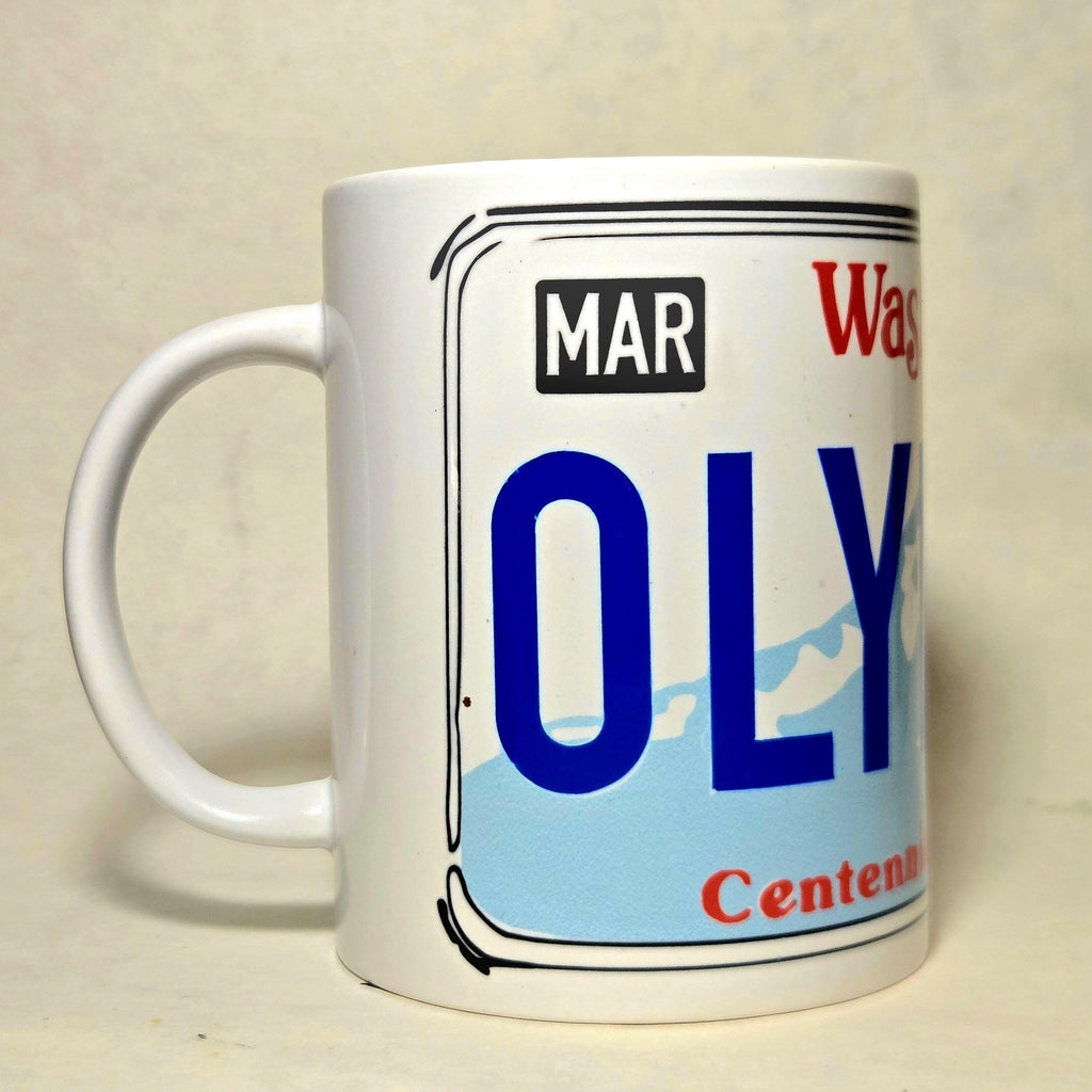 Washington Vintage License Plate Souvenir Ceramic Coffee Mug - Coffee Quips Custom Drinkware