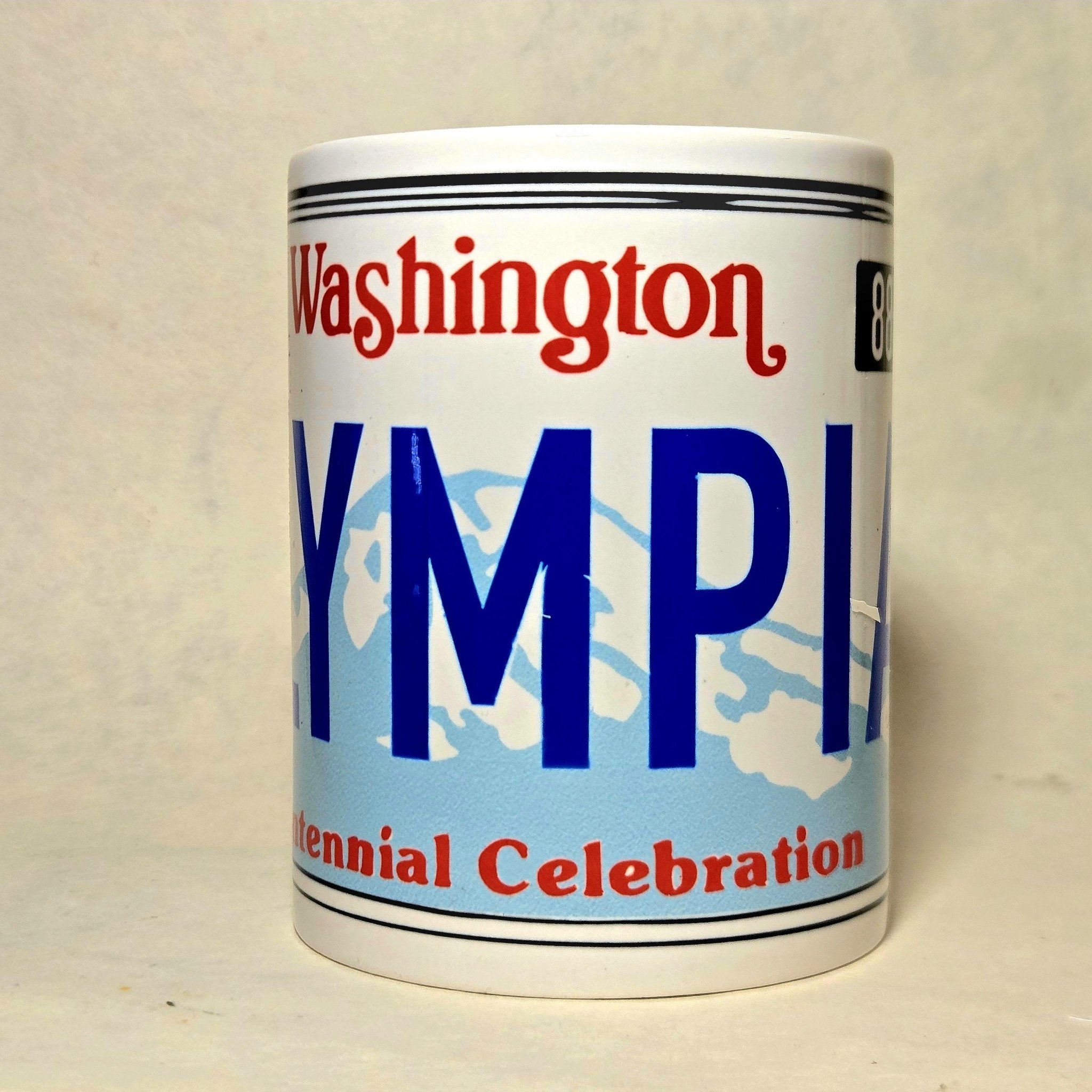 Washington Vintage License Plate Souvenir Ceramic Coffee Mug - Coffee Quips Custom Drinkware