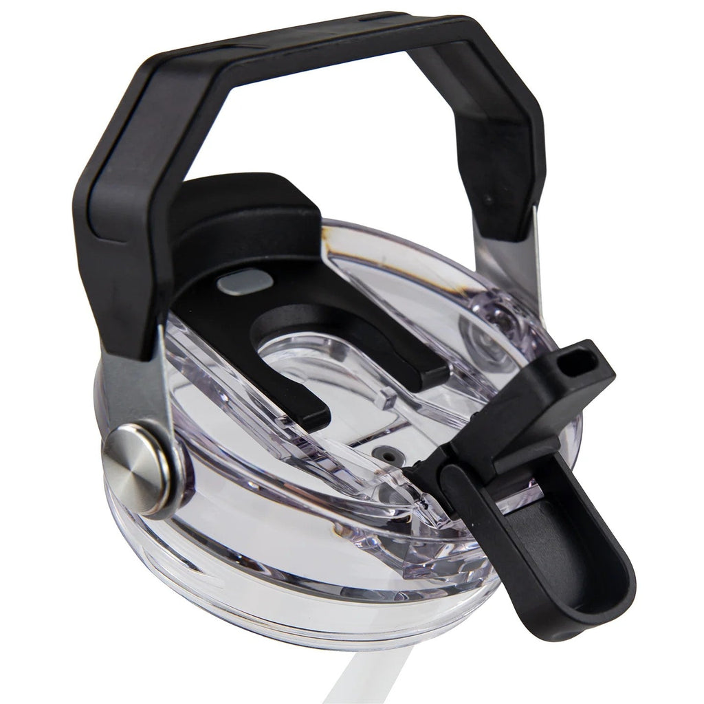 Weight lifting Skull and Flag 20oz Stainless Tumbler with Carrying Handle and Tri Sip Lid - Coffee Quips Custom Drinkware