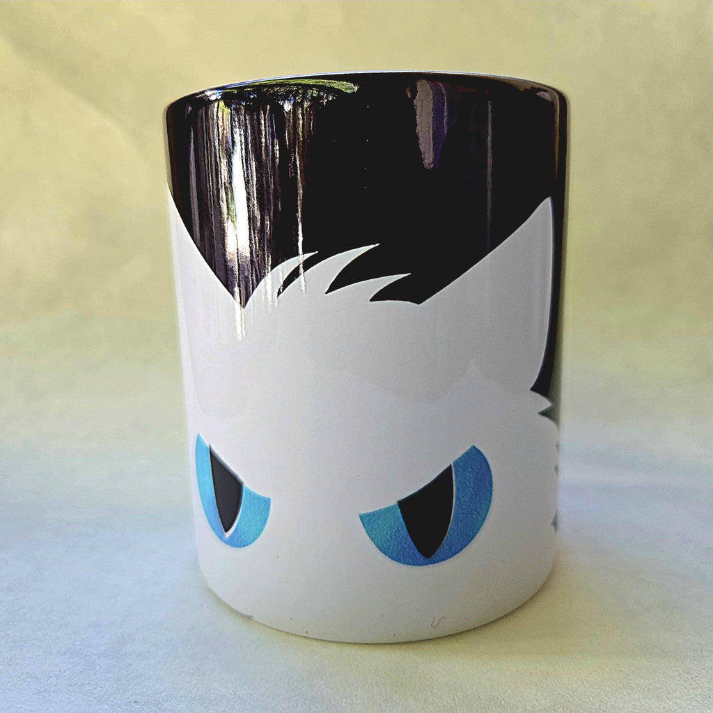 White Cat Peeking Ceramic Coffee Mug - Gift for Cat Lover - Coffee Quips Custom Drinkware