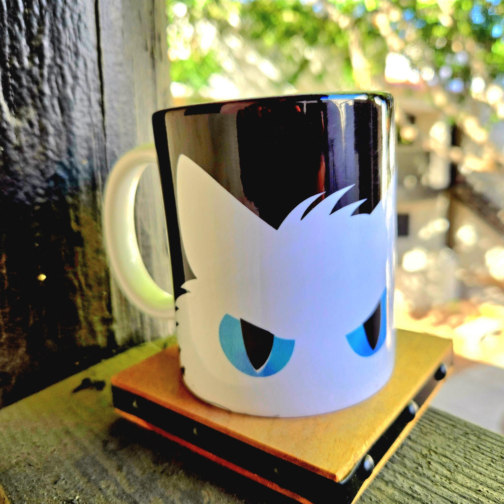 White Cat Peeking Ceramic Coffee Mug - Gift for Cat Lover - Coffee Quips Custom Drinkware