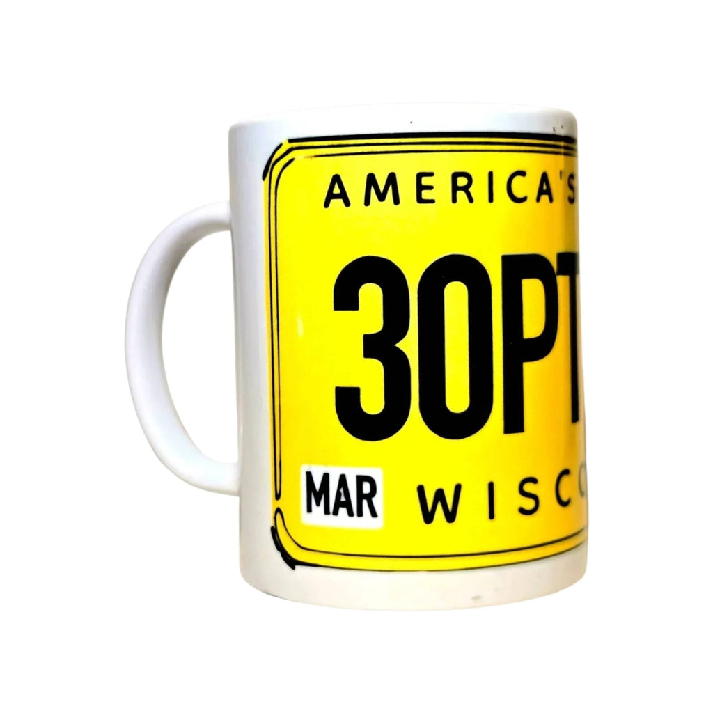 Wisconsin Souvenir Ceramic Coffee Mug 15oz - Coffee Quips Custom Drinkware -Vintage License Plate